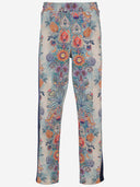 Just Cavalli Stretch Nylon Trousers With Floral Pattern