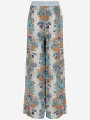 Just Cavalli Viscose Trousers With Floral Print