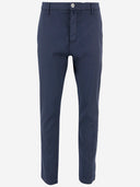 Jacob Cohen Stretch Cotton And Linen Trousers