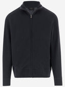 Vince Cotton Blend Zip Up Sweater