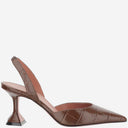 Amina Muaddi Holli Leather Slingbacks