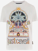 Just Cavalli Cotton T Shirt With Maxi Print