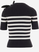 Patou Stretch Cotton Blend T Shirt With Striped Pattern