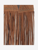 Gilet in pelle scamosciata non comune con frange