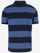 Emporio Armani Striped Cotton Polo Shirt With Logo
