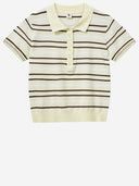 The Garment Viscose Blend Striped Polo Shirt