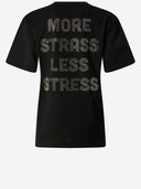 Pinko More Strass Less Stress Cotton T Shirt