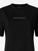 Pinko More Strass Less Stress Cotton T Shirt