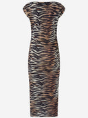 Pinko Animal Print Midi Sheath Dress