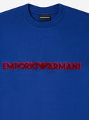 Emporio Armani Cotton Blend T Shirt With Embroidered Logo