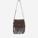 Pinko One, Two, Three Suede Shoulder Bag With Fringes