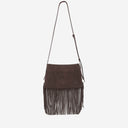 Pinko One, Two, Three Suede Shoulder Bag With Fringes