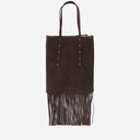 Pinko Suede Shopping Bag With Fringes