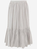 Jil Sander Cotton Skirt With Striped Pattern