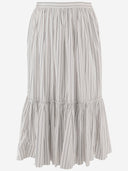 Jil Sander Cotton Skirt With Striped Pattern