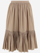 Jil Sander Cotton Skirt With Striped Pattern