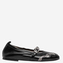 Sartore Leather And Python Ballerina Flats