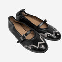 Sartore Leather And Python Ballerina Flats