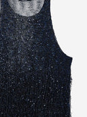 Giorgio Armani Lurex-Jersey-Oberteil mit Fransen