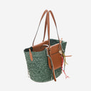 Cuba Lab Tropicana Leather And Rafia Bag