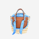 Cuba Lab Habanera Leather And Rafia Bag