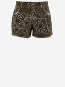 Don't @ Me Short Cotton Jeans With Bandana Print