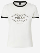 Pinko Cotton T Shirt With Logo Print