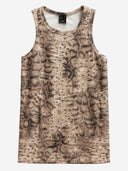 Pinko Stretch Cotton Tank Top With Animal Print
