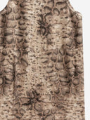 Pinko Stretch Cotton Tank Top With Animal Print