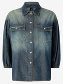 Camicia Pinko In Denim Con Maniche A Sbuffo