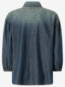 Camicia Pinko In Denim Con Maniche A Sbuffo
