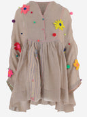 Pero Floral Print Linen Dress
