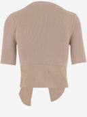 Patou Cotton Blend T Shirt With Bow Detail