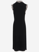 Maison Margiela Mixed Silk Dress With Lace Inserts