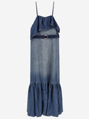 Pinko Denim Dress With Ruffles