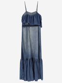 Pinko Denim Dress With Ruffles