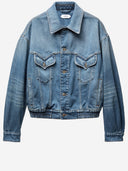 Giacca in denim di cotone Versace