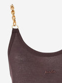 Pinko Stretch Cotton Dress With Jeweled Straps