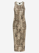 Pinko Stretch Cotton Dress With Animal Print