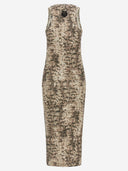 Pinko Stretch Cotton Dress With Animal Print