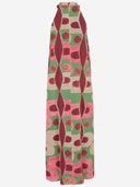 Philippa 1970 Long Dress With Geometric Print In Linen