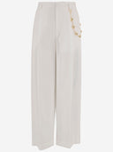 Pantaloni Darkpark In Misto Viscosa Con Catena Decorativa