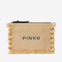 Pinko Raffia Clutch With Logo