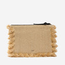 Pinko Raffia Clutch With Logo