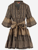 Pep's Cannes Cotton Dress With Geometric Pattern