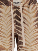 Shorts Just Cavalli In Cotone E Lino Stampato