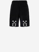 Off White Heraldic Arrow Cotton Shorts
