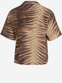 Just Cavalli Linen And Cotton Shirt With Tropical Print
