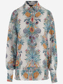 Just Cavalli Viscose Shirt With Botanical Print
