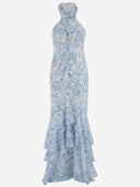 Lauren Ralph Lauren Ruffled Georgette Halter Dress